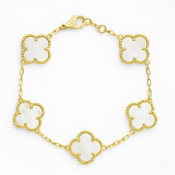 Sedef Clover Bileklik / Sarı