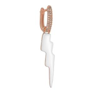 Beyaz Büyük Şimşek Küpe