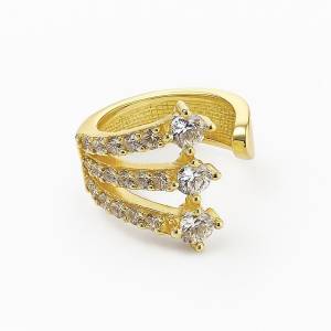 Trio Şerit Ear Cuff  / Sarı