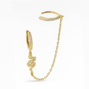 Yılan Zincirli Küpe ve Ear Cuff 