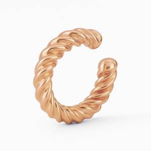 Medium Kalın Burgu Ear Cuff / Rose