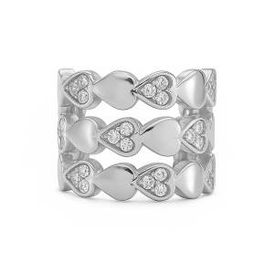 Üç Sıra Kalp Cuff 