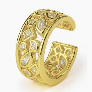 Mix Stone Ear Cuff / Sarı