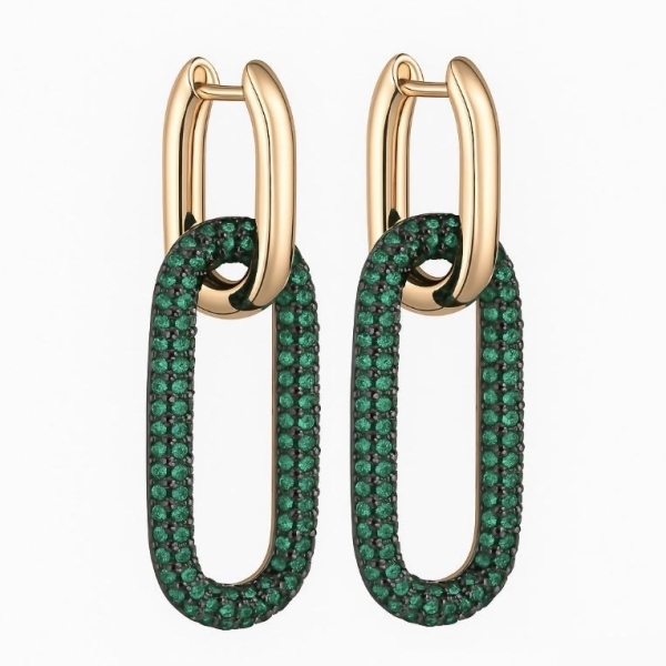 Yeşil Geçme U Küpe / L