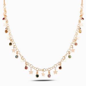 İtalyan Swarovski Star Kolye (Rose)