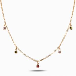 İtalyan Swarovski Color Mix Bezel Kolye 