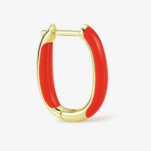 Kırmızı U Halka Küpe