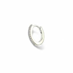 Çift Taraflı Halka Küpe (Beyaz) /1.3 mm