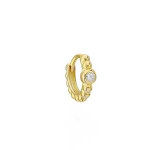 Bezel Bubble Micro Halka Küpe