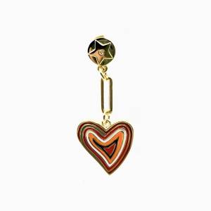İthal Heart Star Küpe (Sarı)