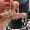 Isabella Chain Küpe 3 / Beyaz - 18521