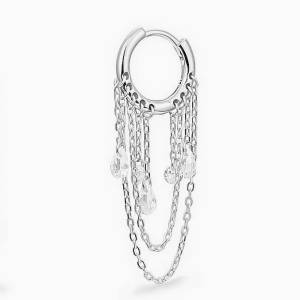 Isabella Chain Küpe 3 / Beyaz