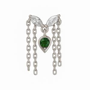 Yeşil Nancy Chain Küpe 