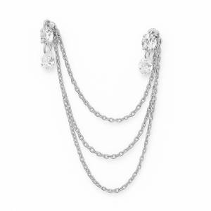 Isabella Chain Küpe 2 / Beyaz
