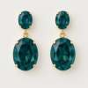 İtalyan Swarovski Emerald Drop Taş Küpe 