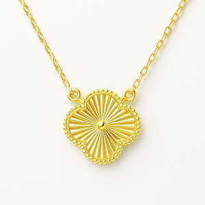 Retro Clover Kolye (Sarı)