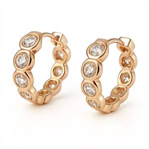 Bezel Halka Küpe / Rose
