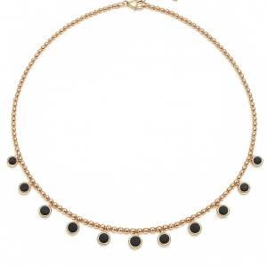 Siyah Bezel Ball Kolye