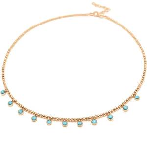 Firuze Bezel Ball Kolye