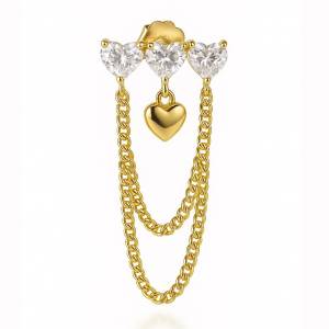 Trio Kalp Chain Küpe