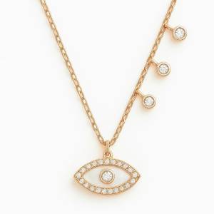 Bezel Sedef Göz Kolye / Rose