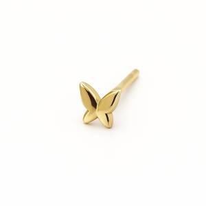 Butterfly Mini Pimli Küpe / Sarı