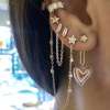 İthal Heart Star Küpe (Rose) - 11254