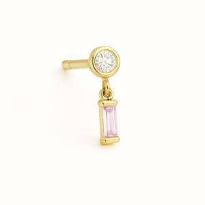 Pink Begi Bezel Mini Küpe