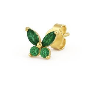 Yeşil Kelebek Küpe / Sarı