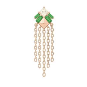 Yeşil Lucy Chain Küpe / Rose