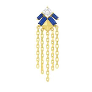 Mavi Lucy Chain Küpe / Sarı