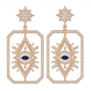 Mavi Markiz Göz Küpe