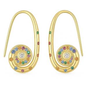 Color Mix Spiral Küpe / Sarı