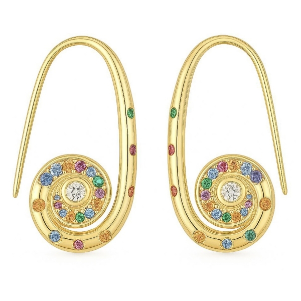 Color Mix Spiral Küpe / Sarı
