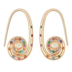 Color Mix Spiral Küpe (Rose)