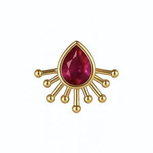 Fuşya Drop Lidya Küpe / Sarı