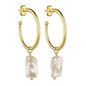 Barok İnci Tasarım Halka Küpe 