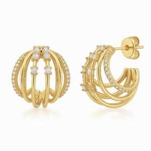 Tasarım Halka Küpe / Sarı