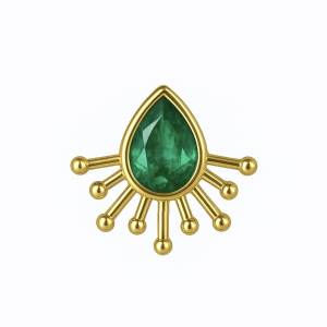 Yeşil Drop Lidya Küpe / Sarı