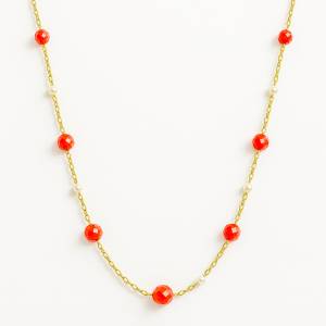 Coral Pearl Bubble Kolye 