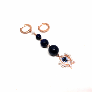 Lapis Taşlı inci Balık Küpe