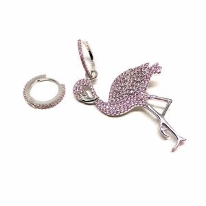 Pembe Büyük Boy Flamingo Küpe