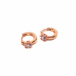 TekTaş Minimal Halka Küpe (Rose)