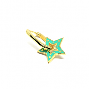 Yeşil Star U Halka Küpe (Sarı)