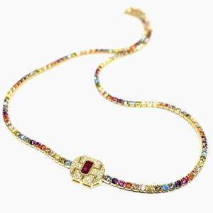Ruby Begi Sofia Color Mix Suyolu Choker Kolye