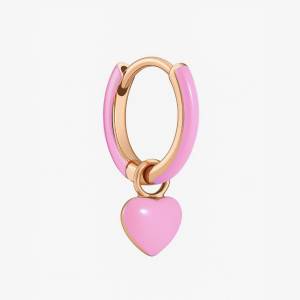 Pembe Kalp Hoop Küpe