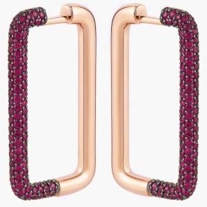 Fuşya Dikdörtgen Küpe L