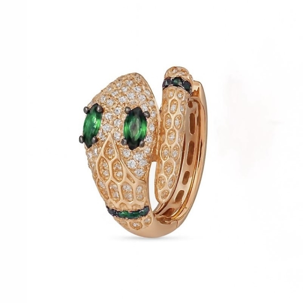 Yeşil Yılan Halka Küpe