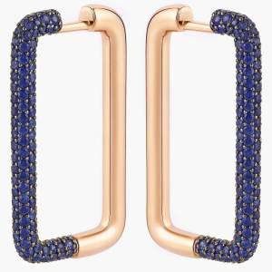 Mavi Dikdörtgen Küpe L