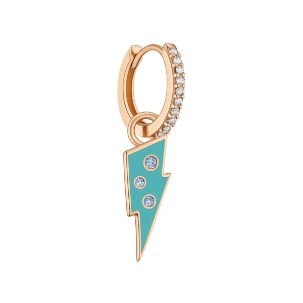 Yeşil Aqua Taşlı Şimşek Küpe